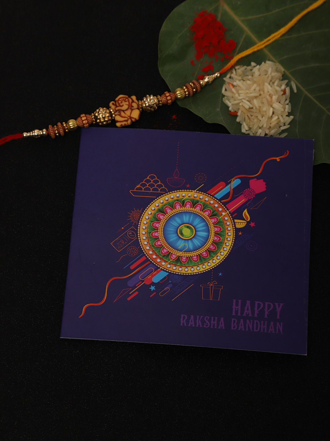 YouBella Rakhi and Greeting Card Combo for Brother